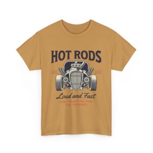 Hot Rod Loud and Fast Unisex Heavy Cotton T-Shirt - Image 3