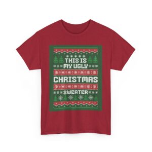 Ugly Christmas Sweater Unisex Heavy Cotton T-Shirt - Image 11