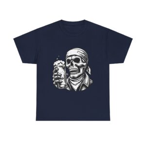 Skull Drinking Beer Unisex Heavy Cotton T-Shirt - Image 17
