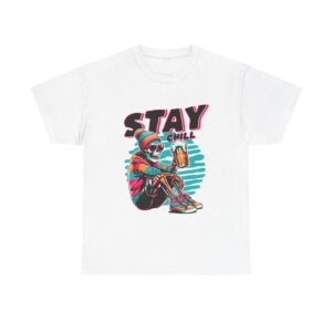 Stay Chill Skeleton Unisex Heavy Cotton T-shirt - Image 9