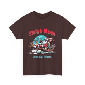 Sleigh Mode Santa Unisex Heavy Cotton T-Shirt - Image 7