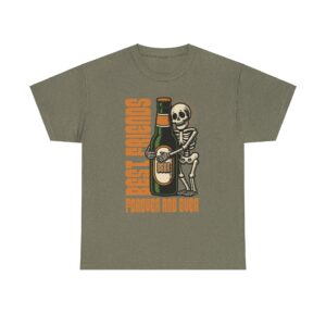 Skeleton and Beer Unisex Heavy Cotton T-Shirt - Image 13