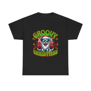 Groovy Christmas Unisex Heavy Cotton T-Shirt - Image 21