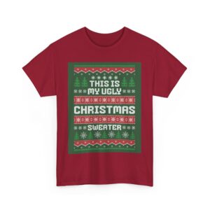 Ugly Christmas Sweater Unisex Heavy Cotton T-Shirt - Image 15