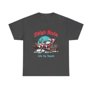 Sleigh Mode Santa Unisex Heavy Cotton T-Shirt - Image 17