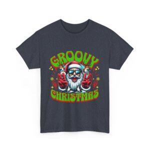 Groovy Christmas Unisex Heavy Cotton T-Shirt - Image 7