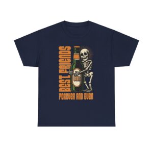 Skeleton and Beer Unisex Heavy Cotton T-Shirt - Image 17