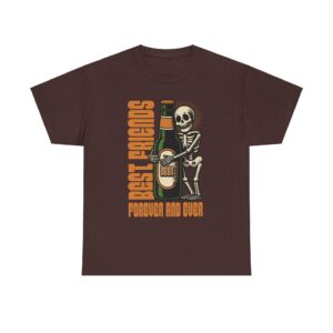 Skeleton and Beer Unisex Heavy Cotton T-Shirt - Image 9