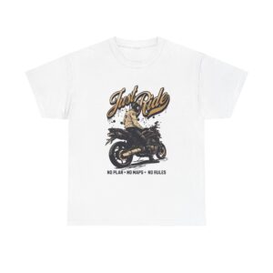 Just Ride Unisex Heavy Cotton T-Shirt - Image 5