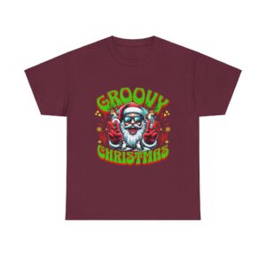 Groovy Christmas Unisex Heavy Cotton T-Shirt - Image 29