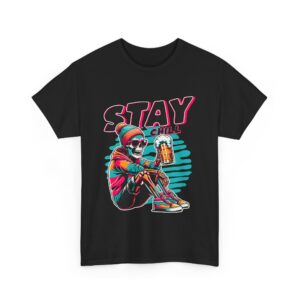 Stay Chill Skeleton Unisex Heavy Cotton T-shirt - Image 3