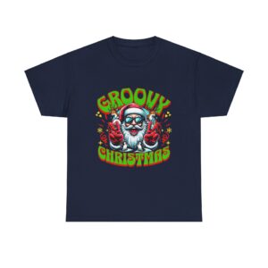 Groovy Christmas Unisex Heavy Cotton T-Shirt - Image 17