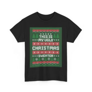 Ugly Christmas Sweater Unisex Heavy Cotton T-Shirt - Image 3