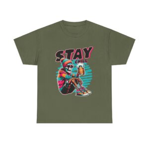 Stay Chill Skeleton Unisex Heavy Cotton T-shirt - Image 21