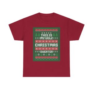 Ugly Christmas Sweater Unisex Heavy Cotton T-Shirt - Image 13