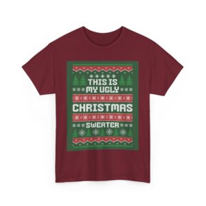 Ugly Christmas Sweater Unisex Heavy Cotton T-Shirt - Image 19