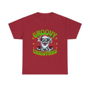 Groovy Christmas Unisex Heavy Cotton T-Shirt - Image 33