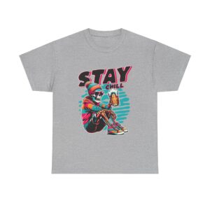 Stay Chill Skeleton Unisex Heavy Cotton T-shirt - Image 17