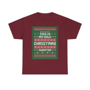 Ugly Christmas Sweater Unisex Heavy Cotton T-Shirt - Image 17