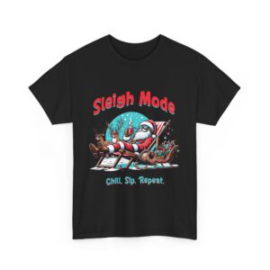 Sleigh Mode Santa Unisex Heavy Cotton T-Shirt - Image 11