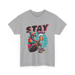 Stay Chill Skeleton Unisex Heavy Cotton T-shirt - Image 19