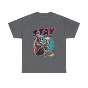 Stay Chill Skeleton Unisex Heavy Cotton T-shirt - Image 25