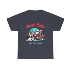Sleigh Mode Santa Unisex Heavy Cotton T-Shirt - Image 25