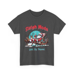 Sleigh Mode Santa Unisex Heavy Cotton T-Shirt - Image 19