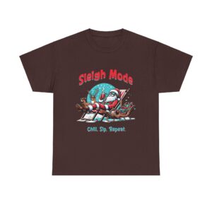 Sleigh Mode Santa Unisex Heavy Cotton T-Shirt - Image 5