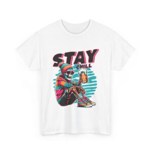 Stay Chill Skeleton Unisex Heavy Cotton T-shirt - Image 11