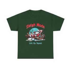 Sleigh Mode Santa Unisex Heavy Cotton T-Shirt - Image 13