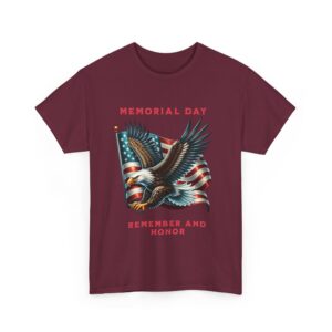 Memorial Day Remember and Honor Unisex Heavy Cotton T-Shirt - Image 27