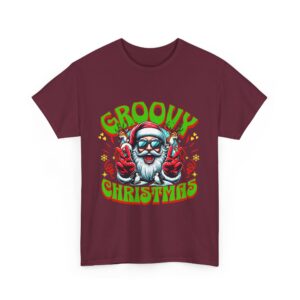 Groovy Christmas Unisex Heavy Cotton T-Shirt - Image 31