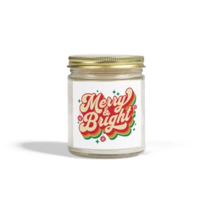 Merry & Bright Scented Candles, Coconut Apricot Wax (4oz, 9oz) - Image 89