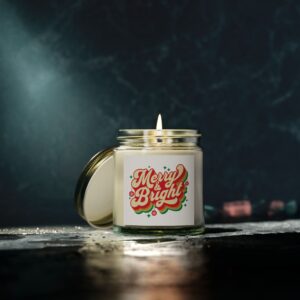 Merry & Bright Scented Candles, Coconut Apricot Wax (4oz, 9oz) - Image 12