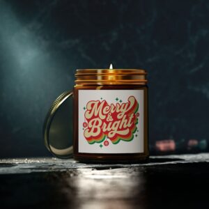 Merry & Bright Scented Candles, Coconut Apricot Wax (4oz, 9oz) - Image 128
