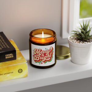 Merry & Bright Scented Candles, Coconut Apricot Wax (4oz, 9oz) - Image 135